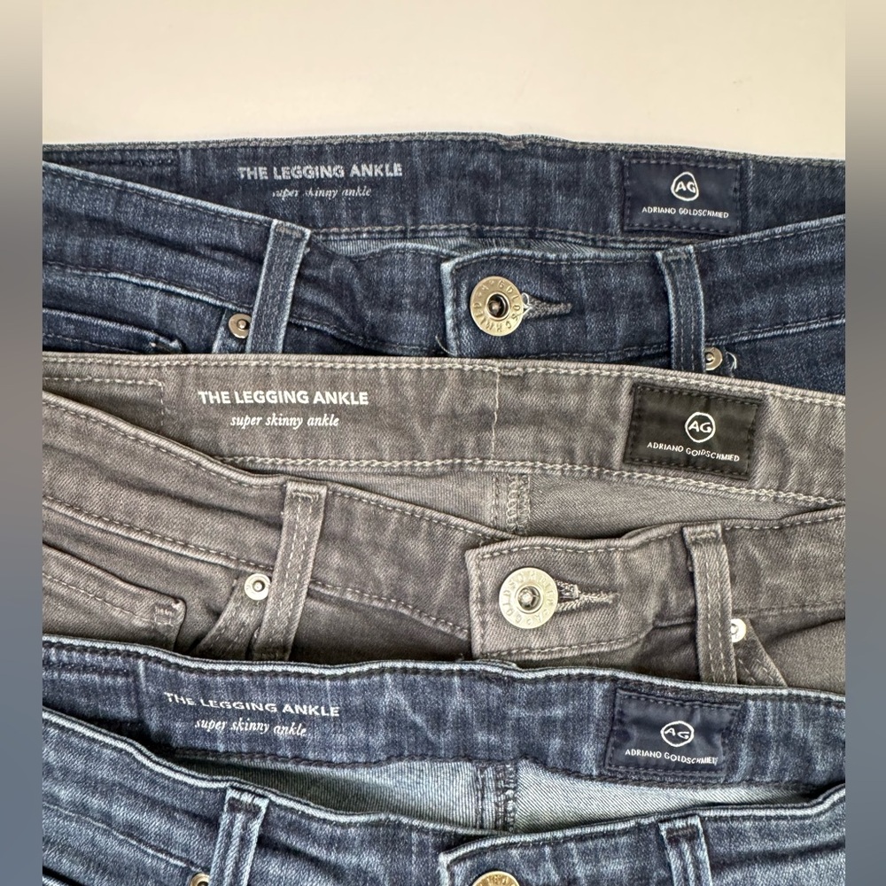 AG Adriano Goldschmied Women's Jean Bundle Dark Blue, Lighter Blue, and Gray 3pr - Picture 5 of 15